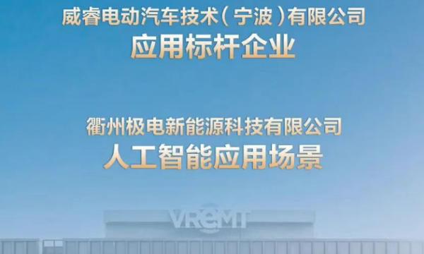 威睿入选浙江省人工智能榜单：以AI赋能，引领电池包EV电池新征程